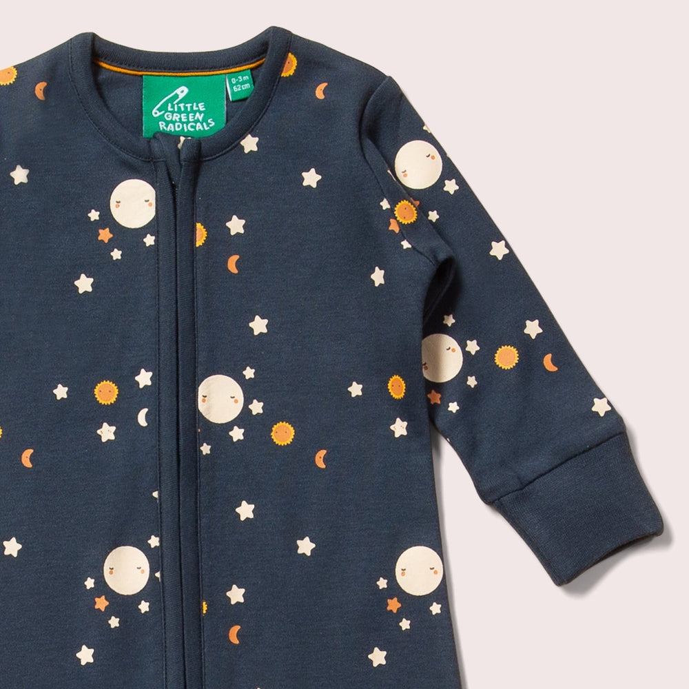 
                      
                        Little Green Radicals Over The Moon Zip Organic Babygro
                      
                    