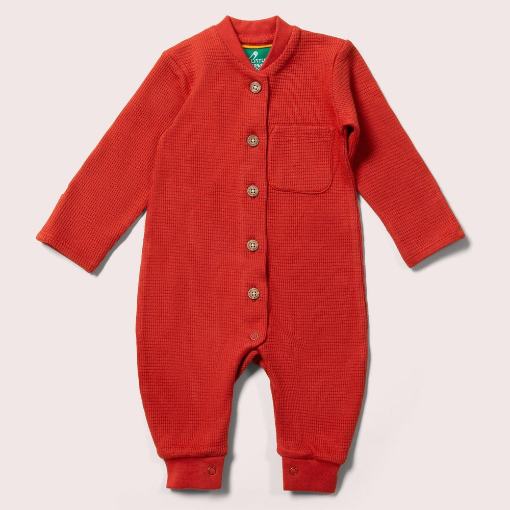 Little Green Radicals Playsuit Organic Waffle Playsuit