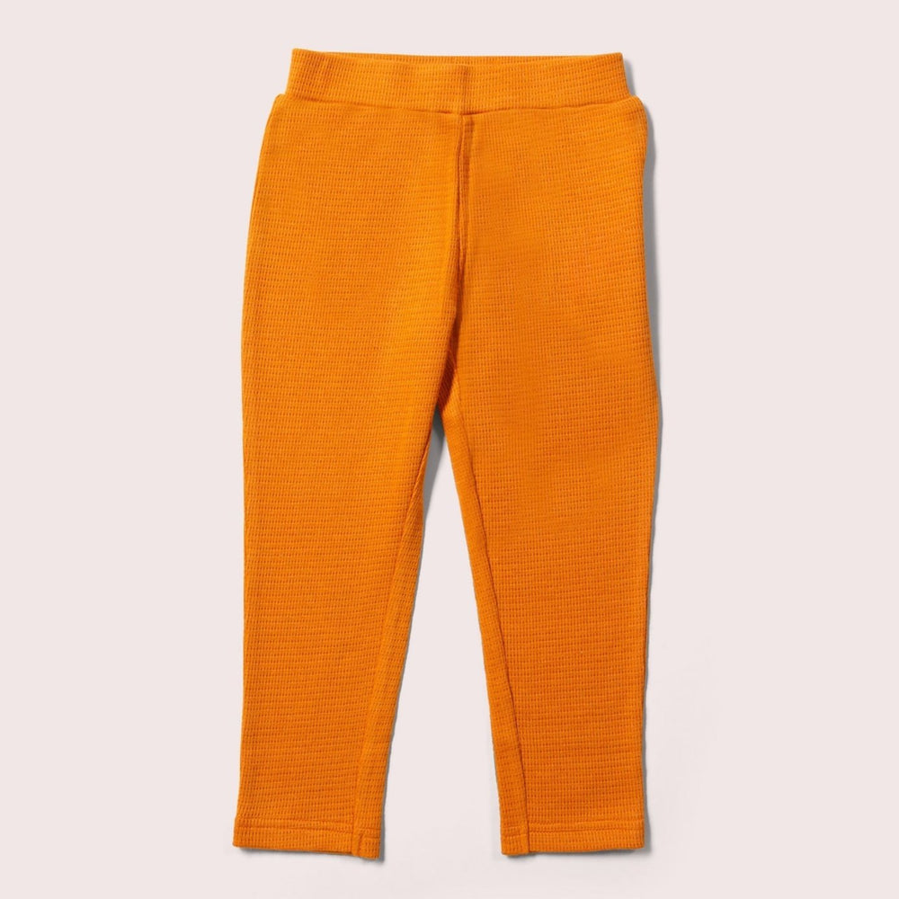 Little Green Radicals Golden Ochre Waffle Organic Leggings