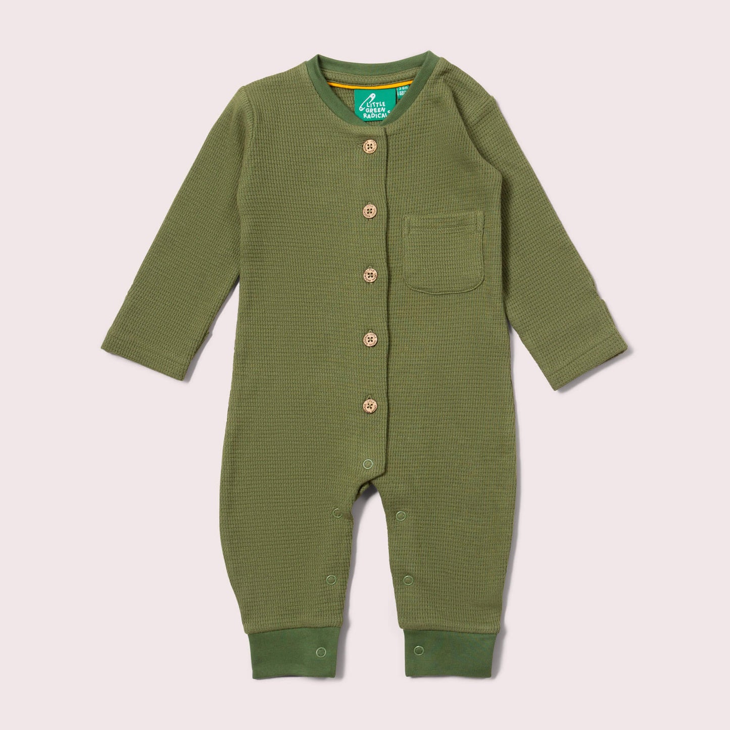 Little Green Radicals Chive Organic Waffle Playsuit