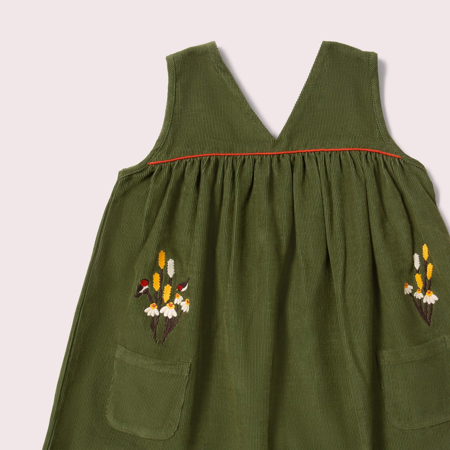 Little Green Radicals Chive Corduroy Swing Dress