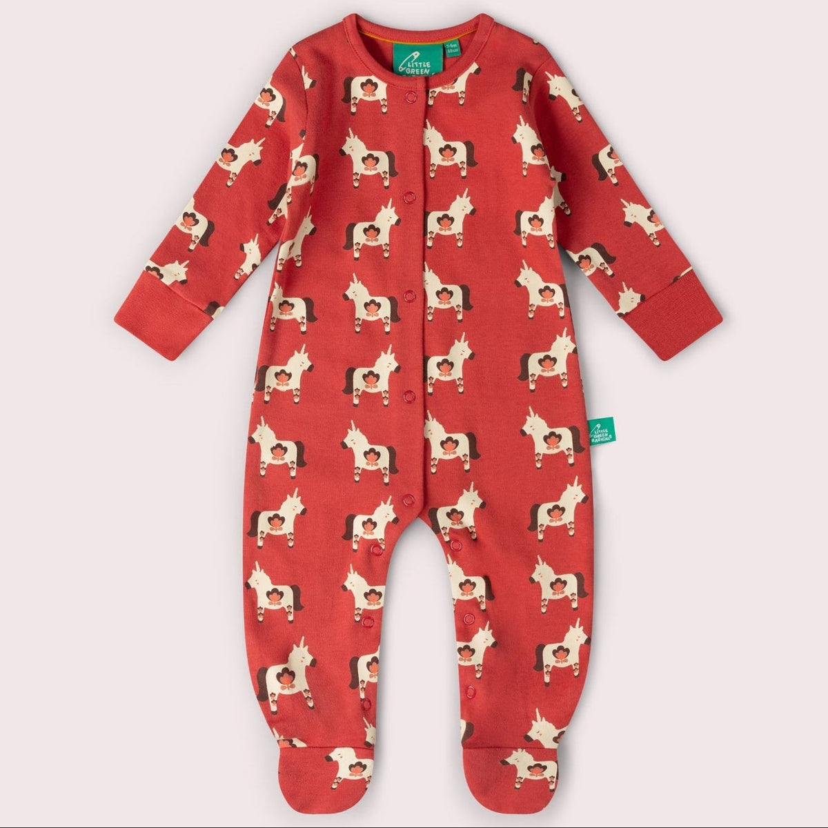 Little Green Radicals Little Unicorns Organic Sleepsuit