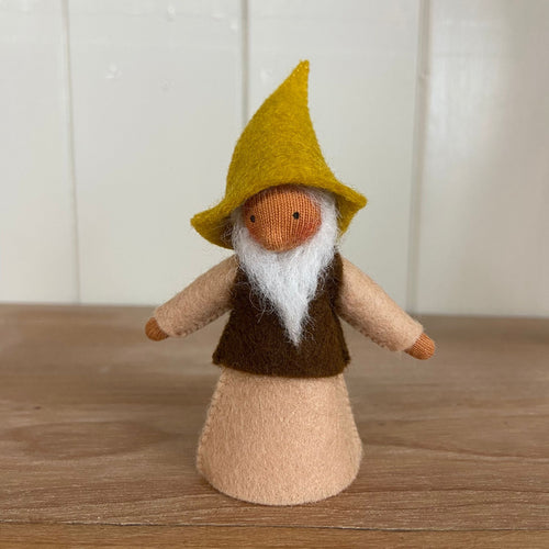 Ambrosius Flower Fairies Gnome with Long Ochre Hat