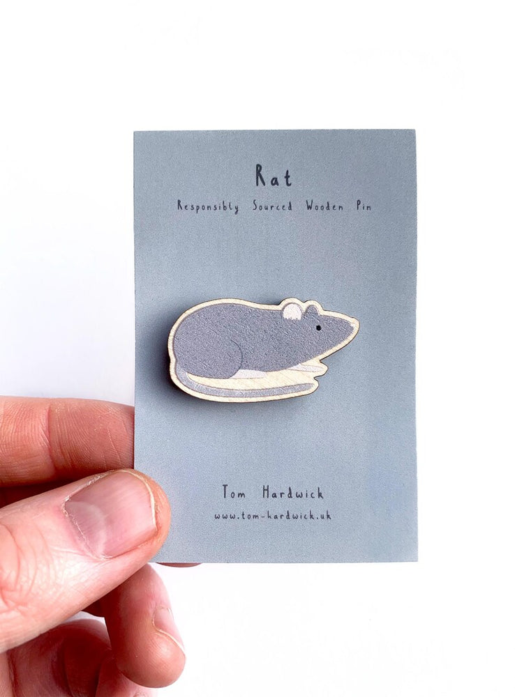 Tom Hardwick Rat, Responsibly Sourced Birch Wood Pin