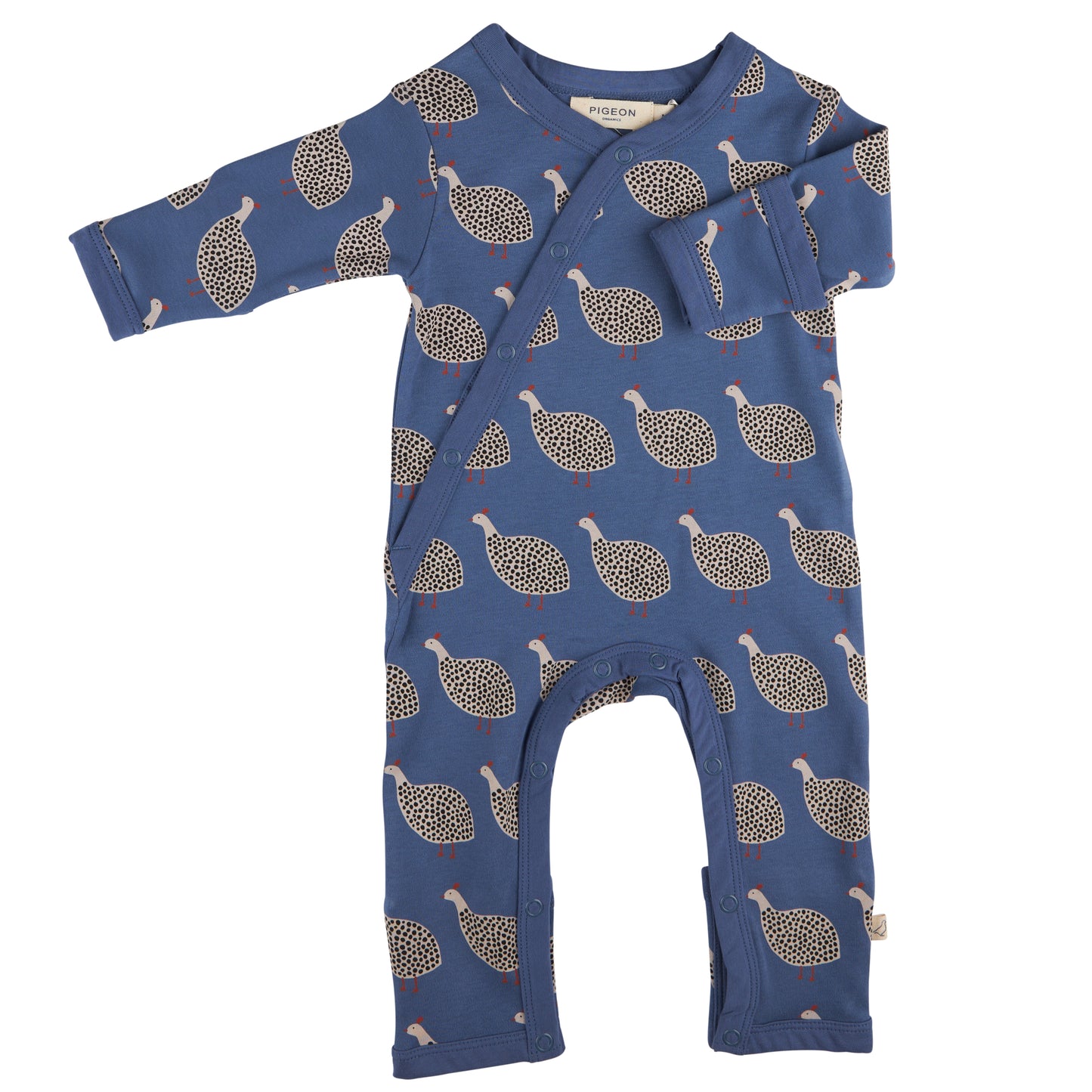 Pigeon Organics for Kids Kimono Romper - Guinea Fowl, Night Blue