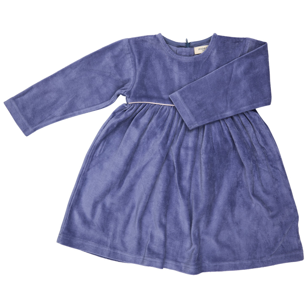 Pigeon Organics for Kids Cotton Velour Dress - Violet Blue