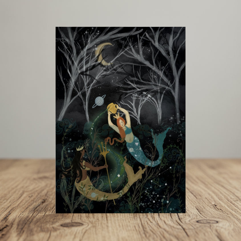 Metta & Magic Aquarius Luxury Handmade Greeting Card