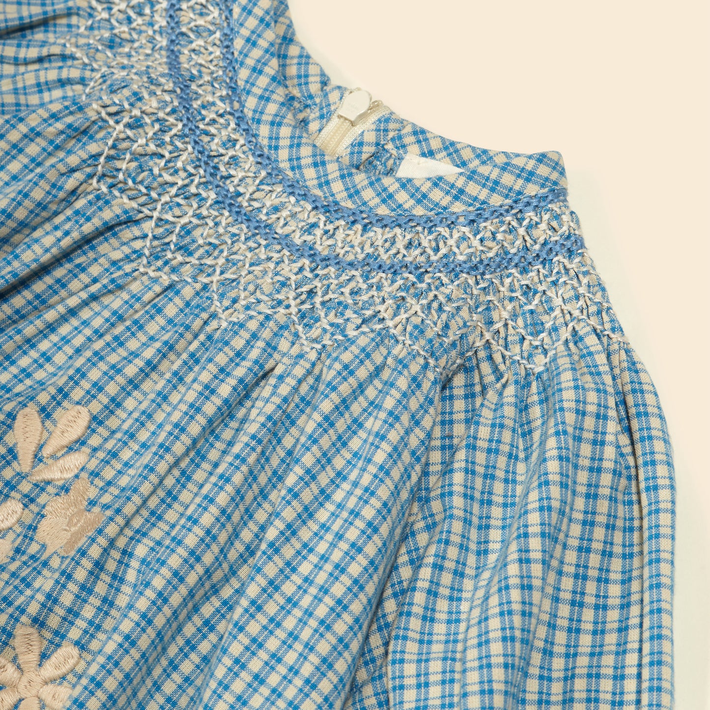Apolina Baby Cece Smock Romper - Tablecheck Marine