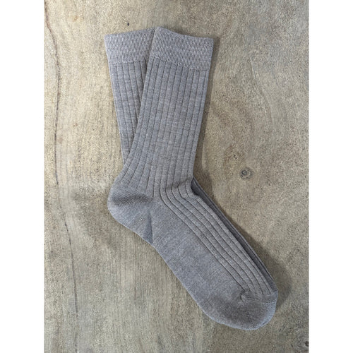 Women's Short Ribbed Merino Wool Socks - Sand
