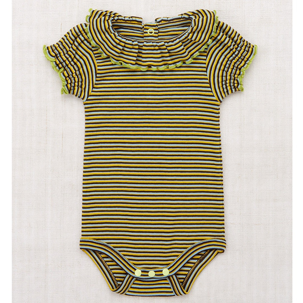 Misha & Puff Balloon Sleeve Paloma Onesie - Bark Stripe