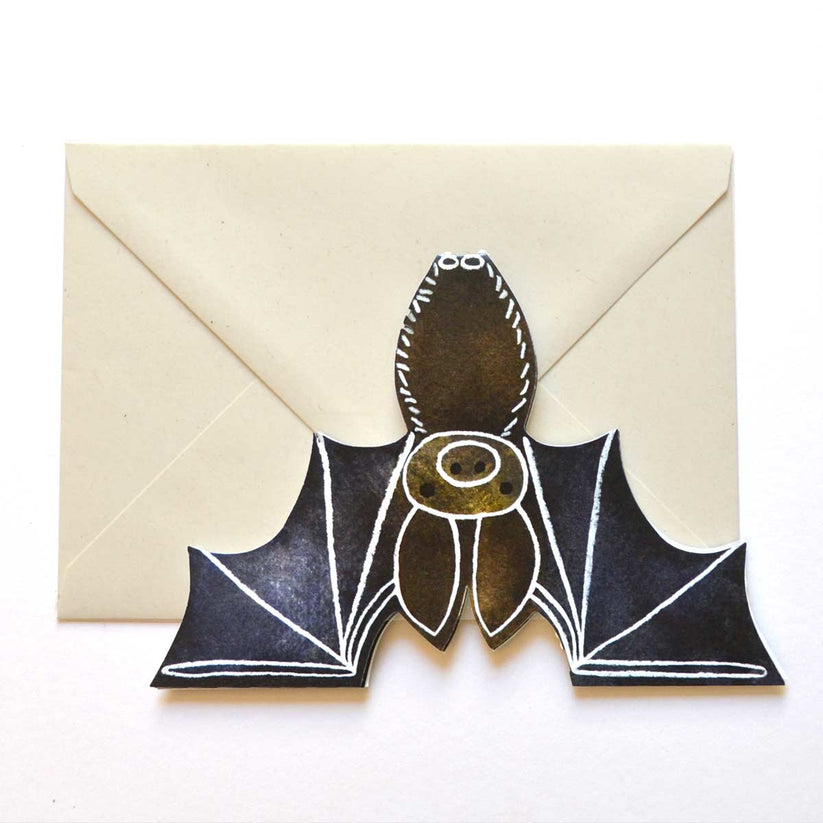Mortlake Papers Bat Shaped Greeting Card
