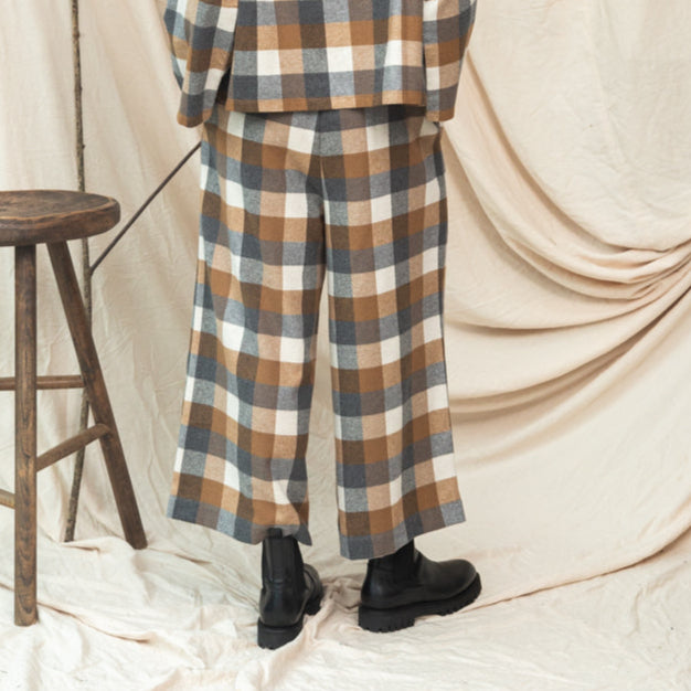 
                  
                    Beaumont Organic Women's Evora-Cay Brushed Cotton Blend Trousers | Tan Check
                  
                