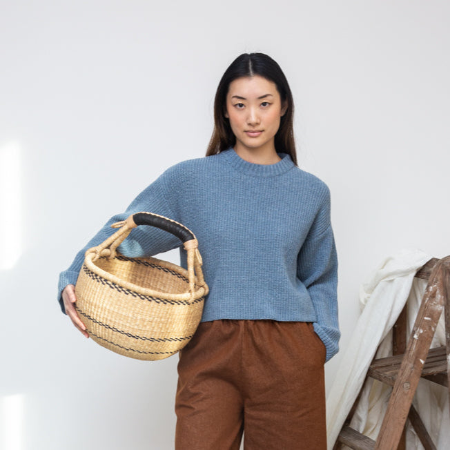 Beaumont Organic Women's Leo Recycled Wool Knitted Jumper | Sky Blue