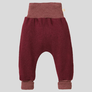 Organic Boiled Wool Trousers - Cassis