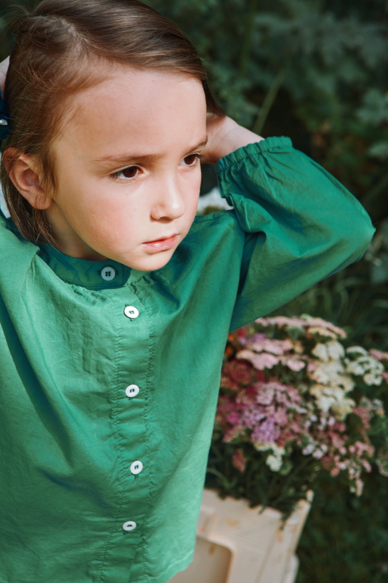 Poudre Organic Pecan Blouse - Deep Grass Green