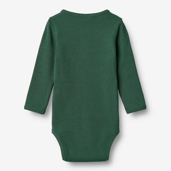 Wheat Clothing Benny Long Sleeve Bodysuit - Green Tea