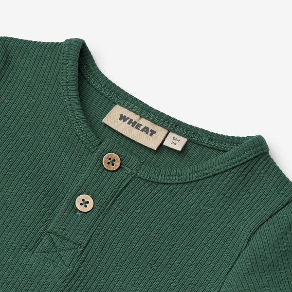 Wheat Clothing Benny Long Sleeve Bodysuit - Green Tea