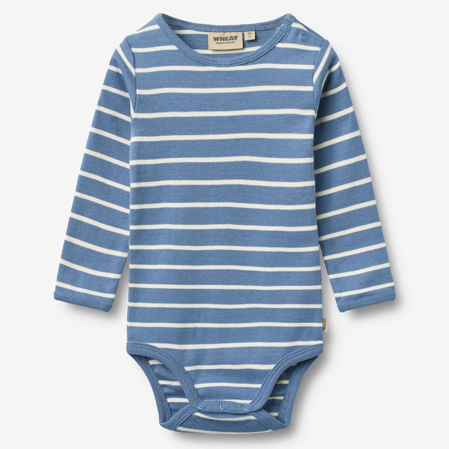 Wheat Clothing Bertie Long Sleeve Bodysuit - Blue Stripe
