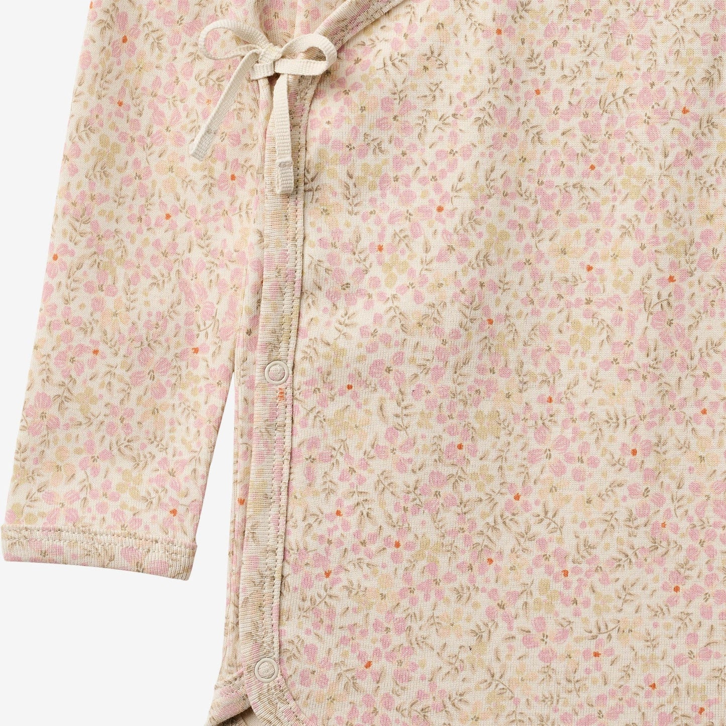 Wheat Clothing Chia Long Sleeve Wrap Bodysuit - Coral Flowers