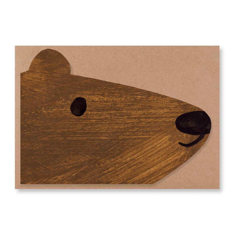 Mortlake Papers Brown Bear Shaped Greeting Card