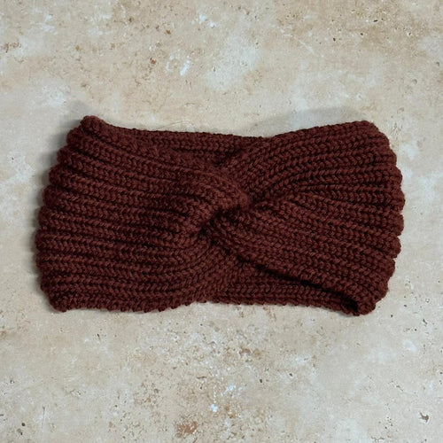 SMALL FOLK Handknits Hand Knitted Ribbed Headband - Gingerbread