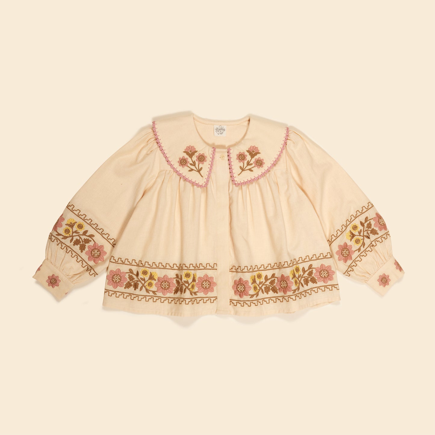 Apolina Carlotta Embroidered Blouse - Cashew