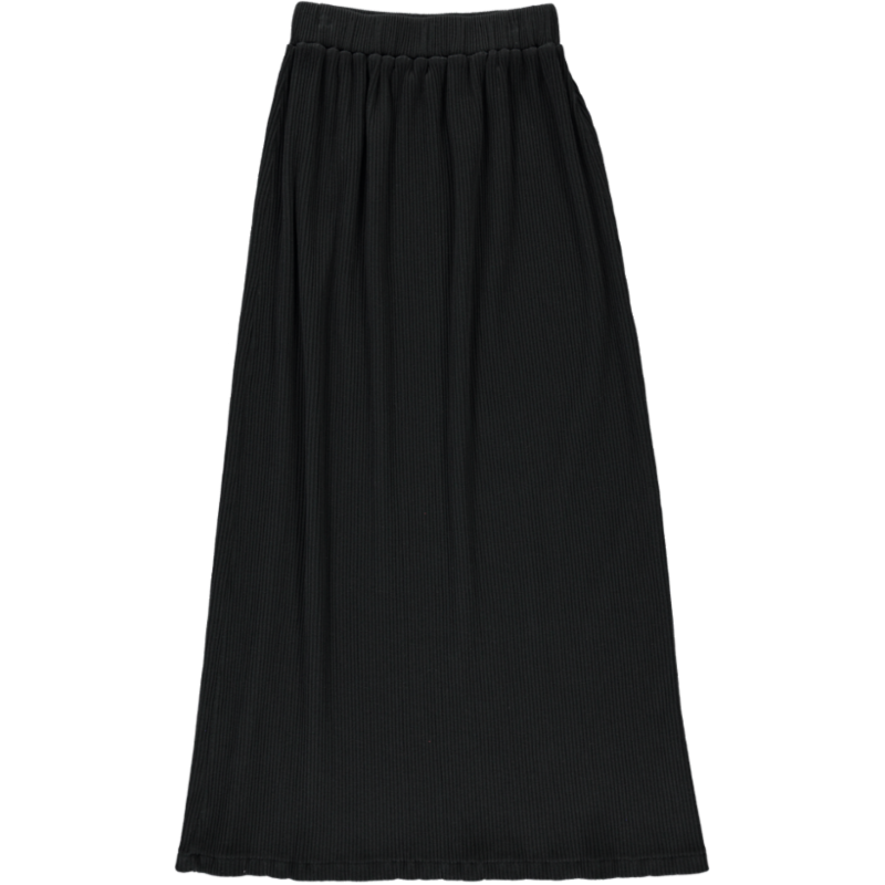 Poudre Organic Women's Cosmos Long Ribbed Skirt - Pirate Black