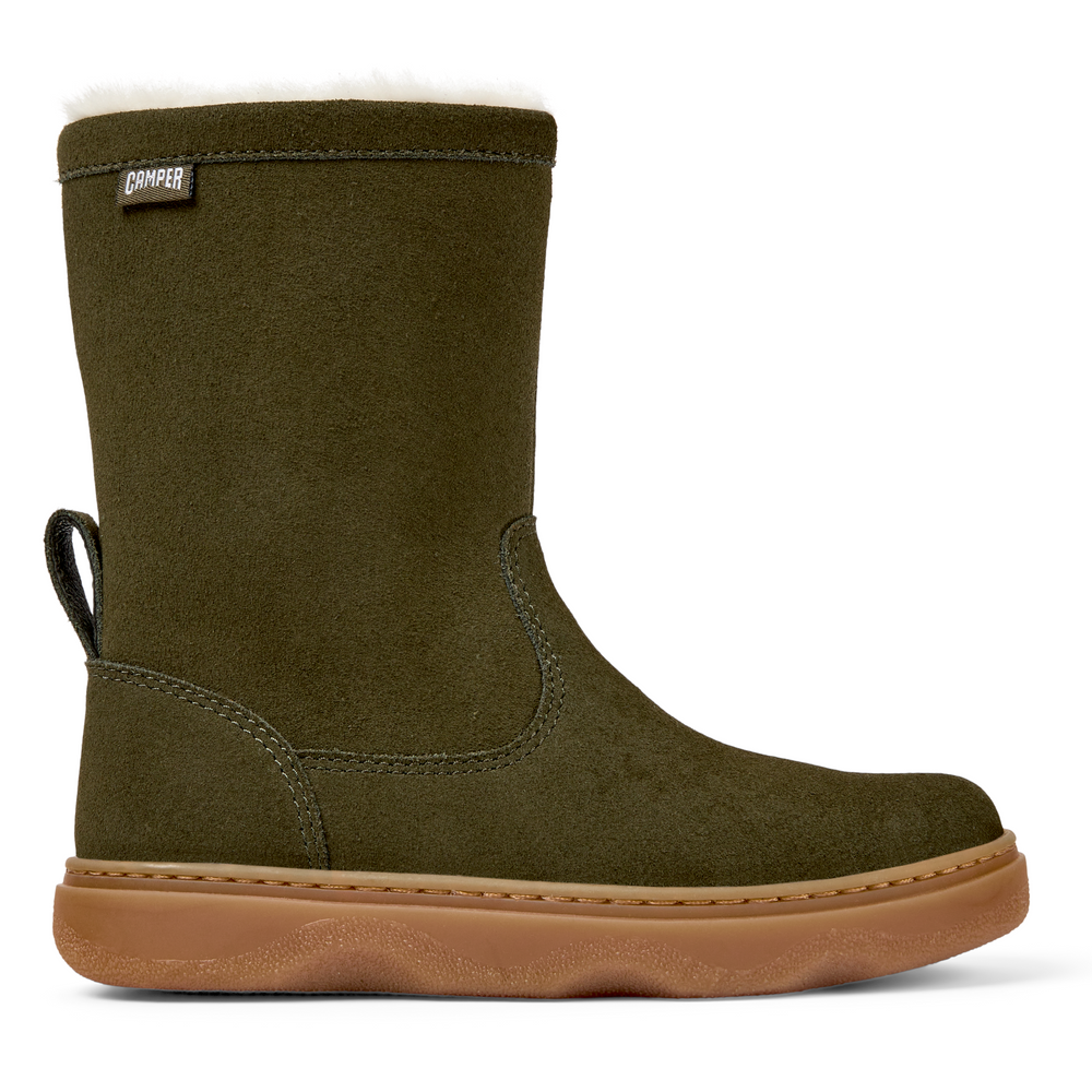 Camper Kiddo Suede Boots - Olive