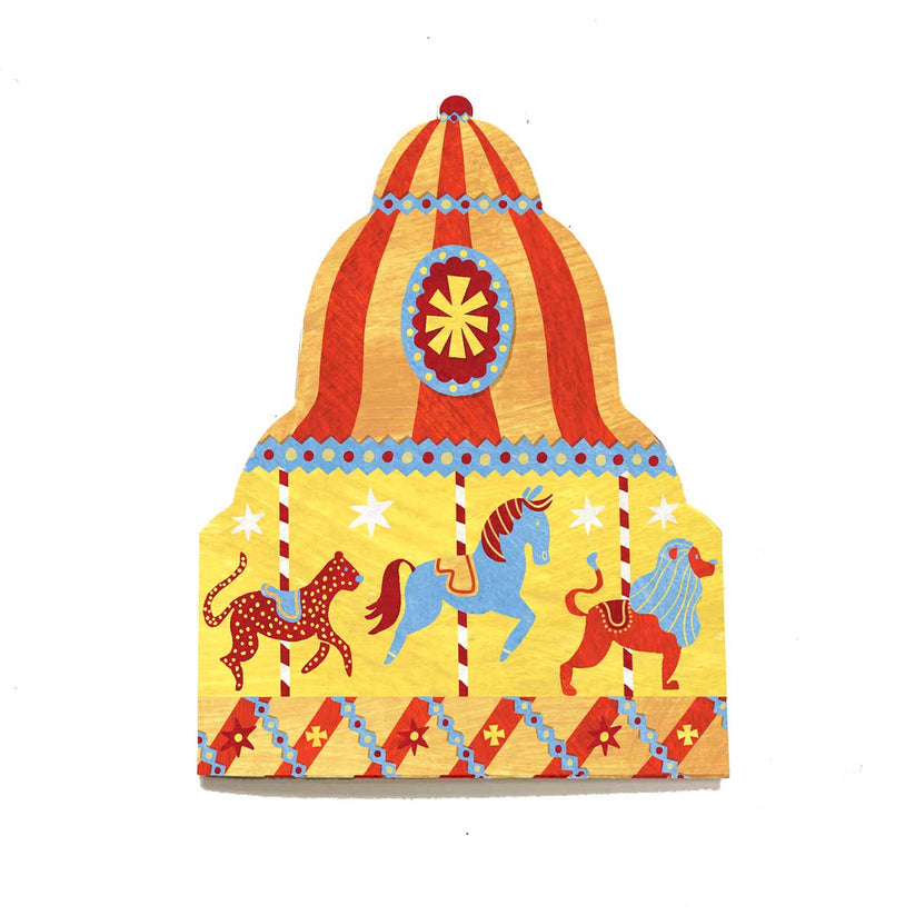 Mortlake Papers Carousel Shaped Greeting Card