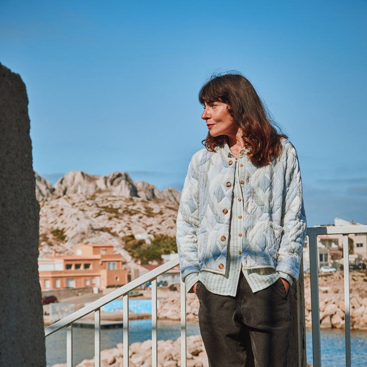 Poudre Organic Women's Anis Jacket - Arona Blue Patchwork