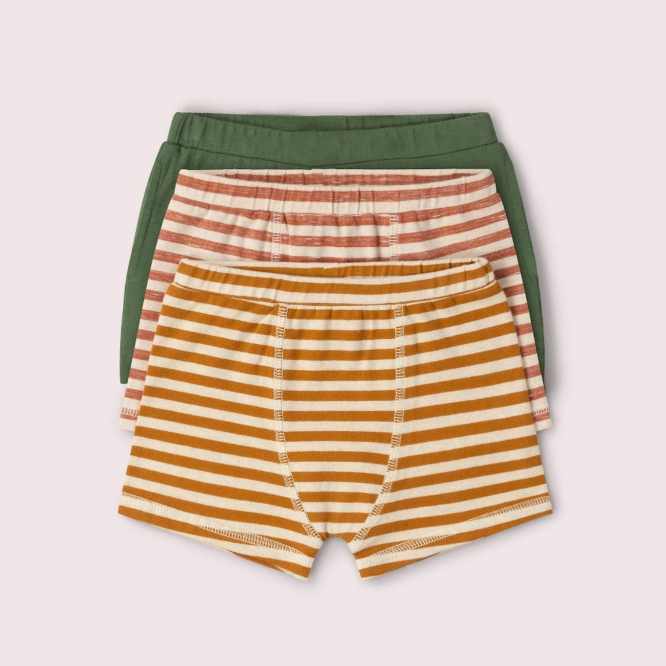 Little Green Radicals Organic Underwear Shorts 3 Pack - Chive Multi