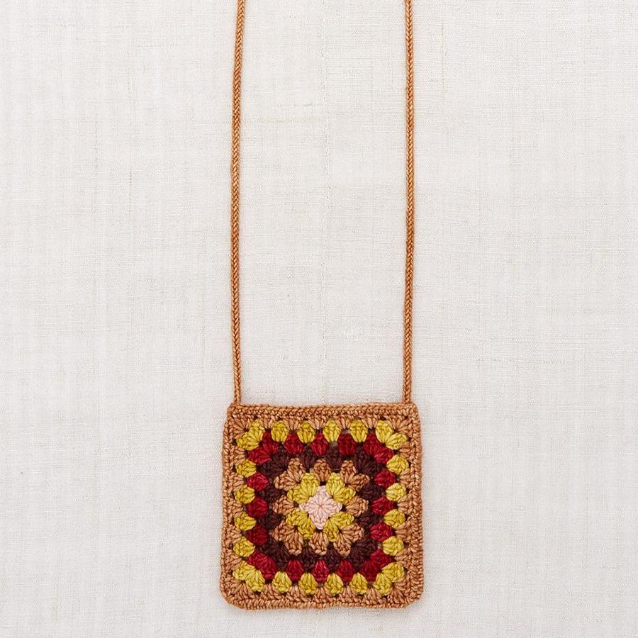 Misha & Puff Crochet Big Square Bag - Rose Gold