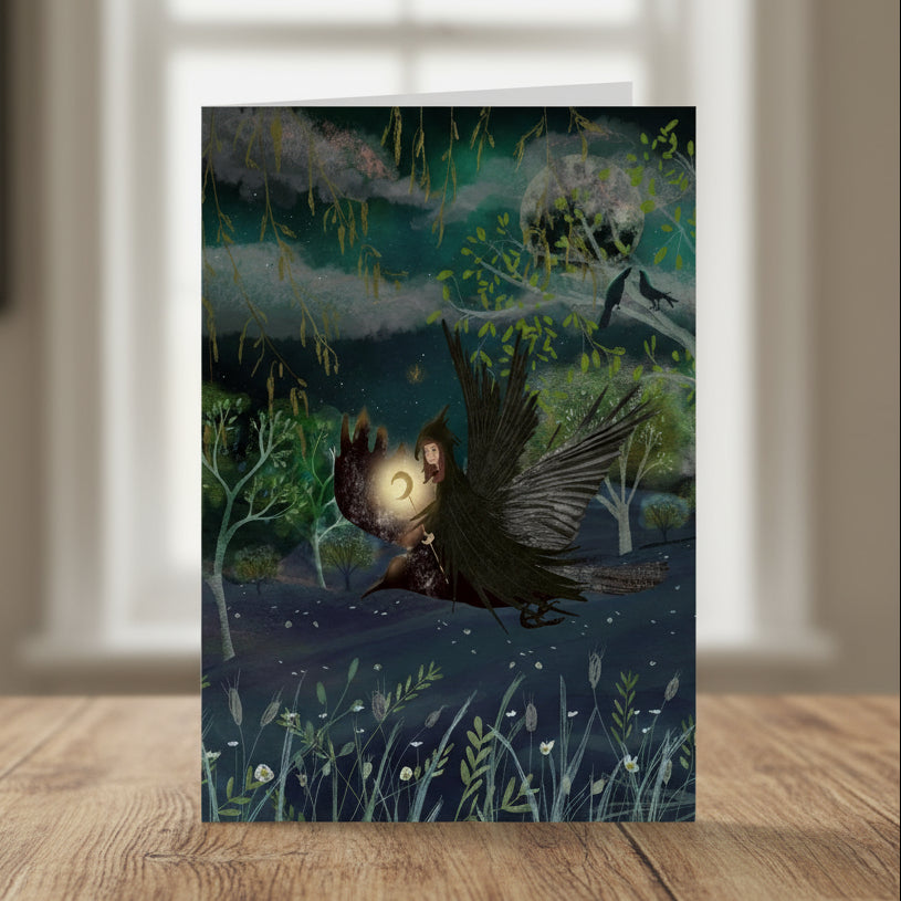 Metta & Magic The Crow Maiden Luxury Handmade Greeting Card