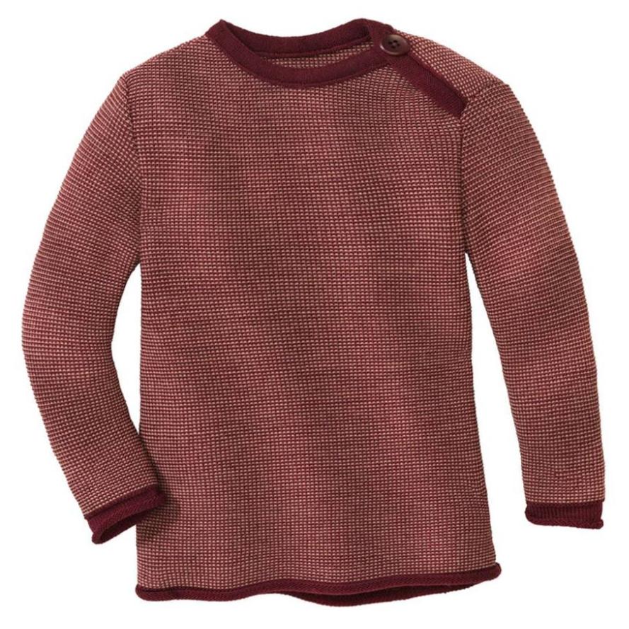 Disana Organic Merino Baby Jumper - Rose/Cassis Melange