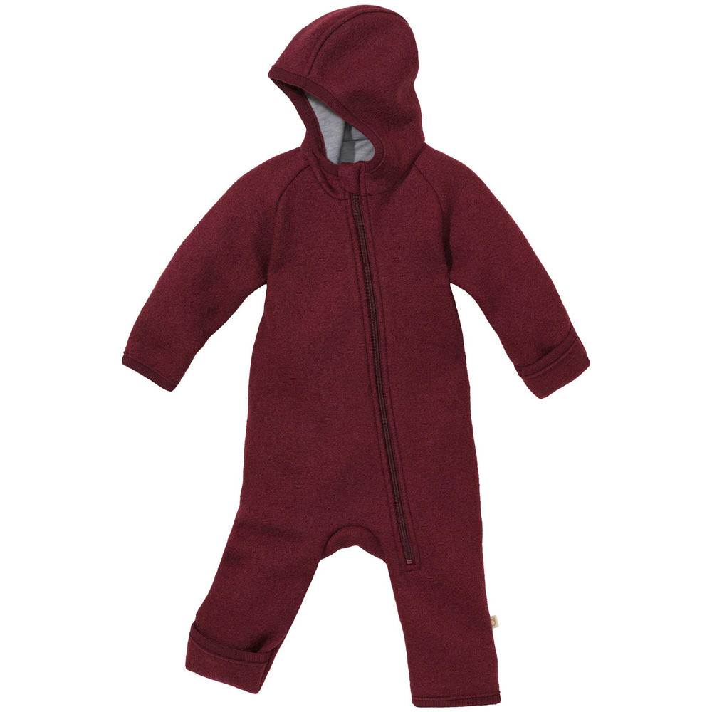 Disana Boiled Wool Zip Overall - Cassis