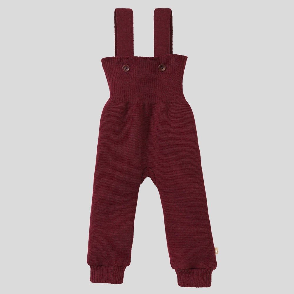 Disana Organic Knitted Merino Wool Dungarees - Cassis