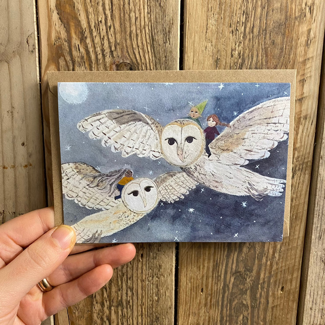Lydia Mae Design Owl Riders Greetings Card