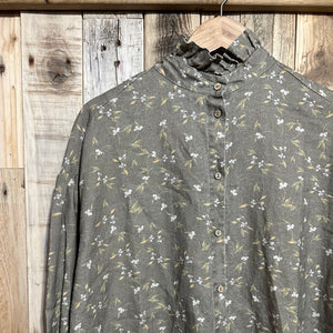 La Petite Alice Giulia Linen Blouse - Moss Green Floral
