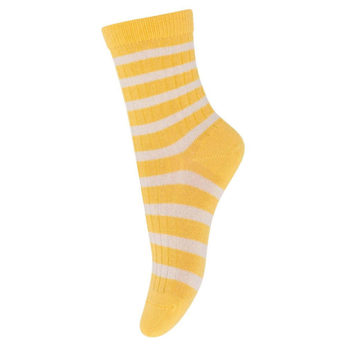 MP Denmark Cotton Stripe Eli Socks - Misted Yellow