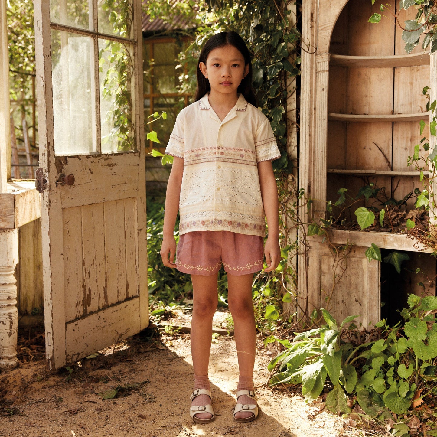 Apolina Emer Embroidered Shorts - Mauve | SMALL-FOLK