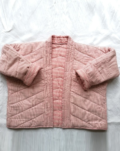 
                      
                        Women's Quilted Kimono Jacket - Pink Check
                      
                    