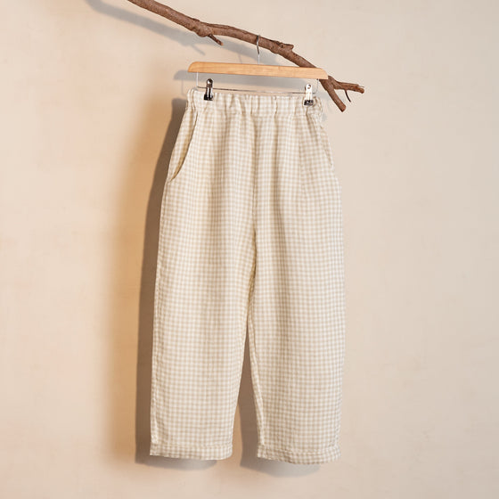 Kaely Russell Elba Trouser - Natural Gingham