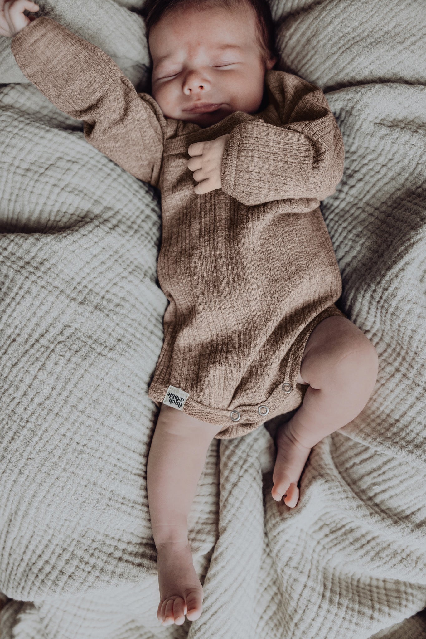 Finch & Fable Wool Rib L/S Bodysuit - Sand