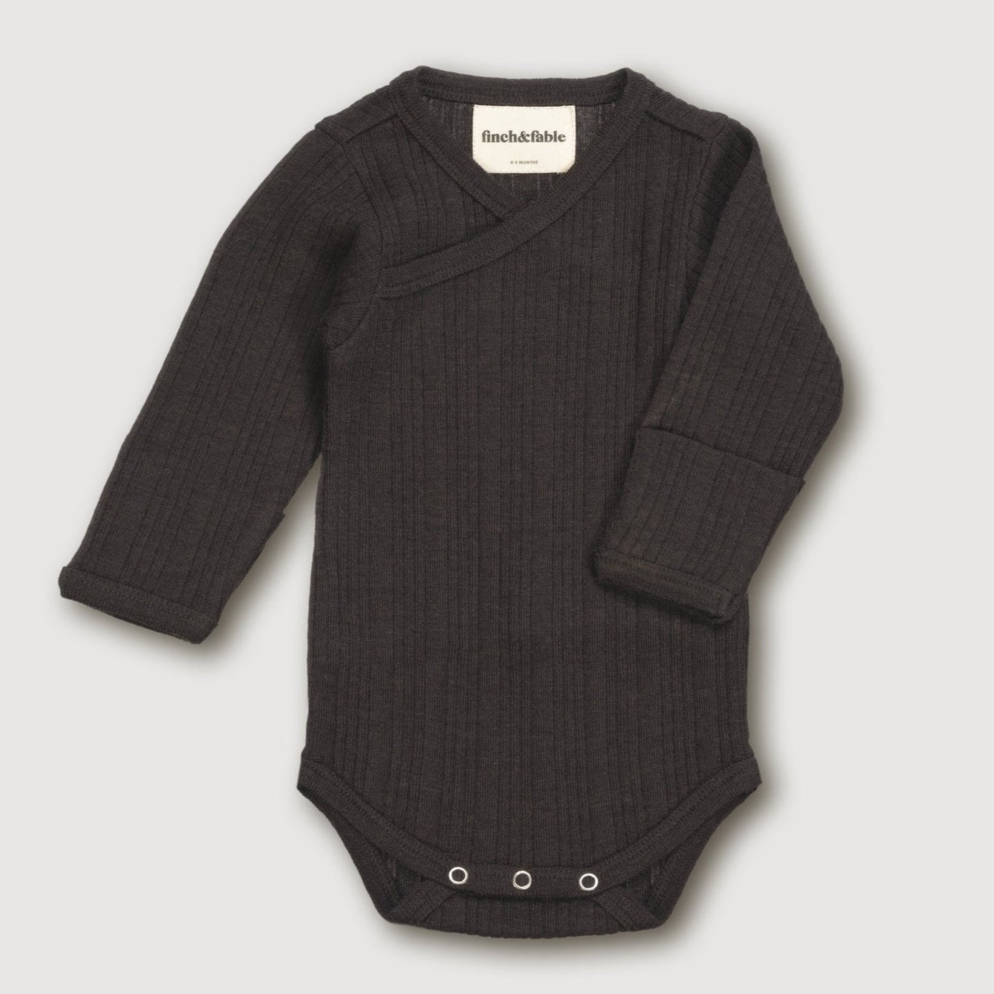 Finch & Fable Wool Rib L/S Bodysuit - Storm