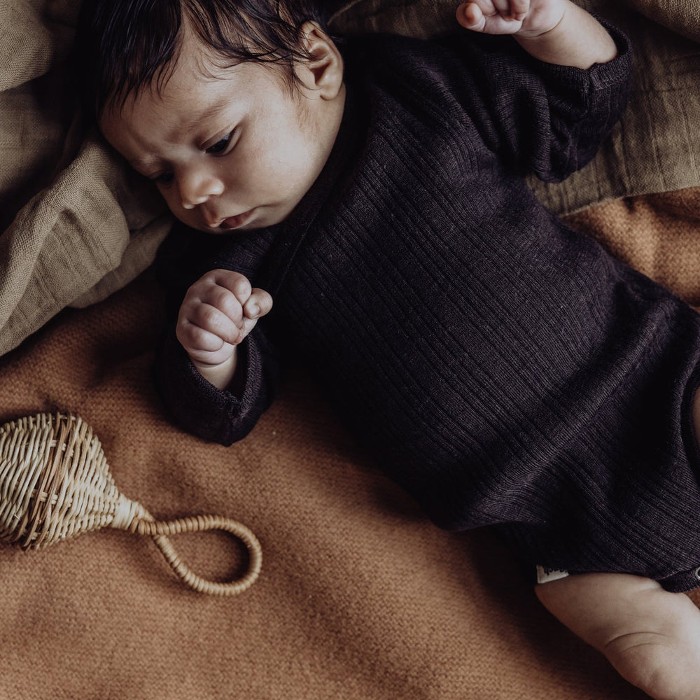 Finch & Fable Wool Rib L/S Bodysuit - Storm
