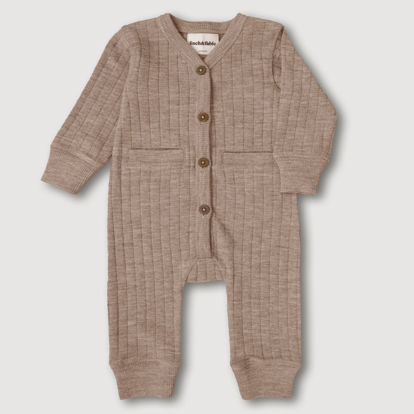 Finch & Fable Wool Rib Playsuit - Sand