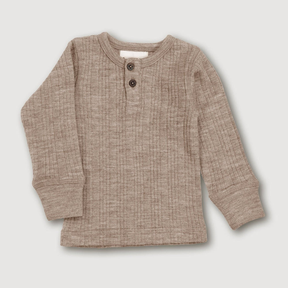 
                      
                        Finch & Fable Wool Rib Henley Top - Sand
                      
                    