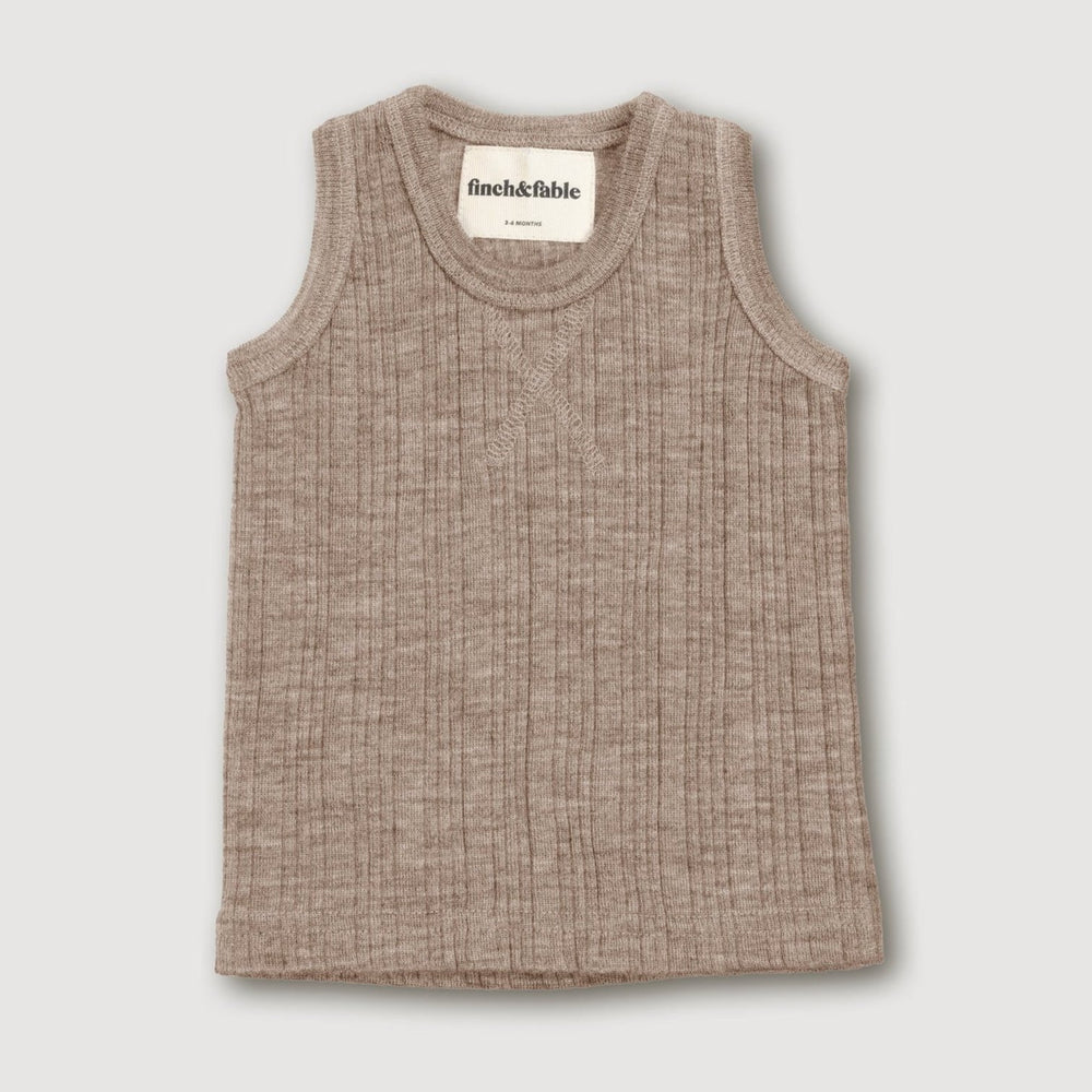 Finch & Fable Wool Rib Singlet - Sand