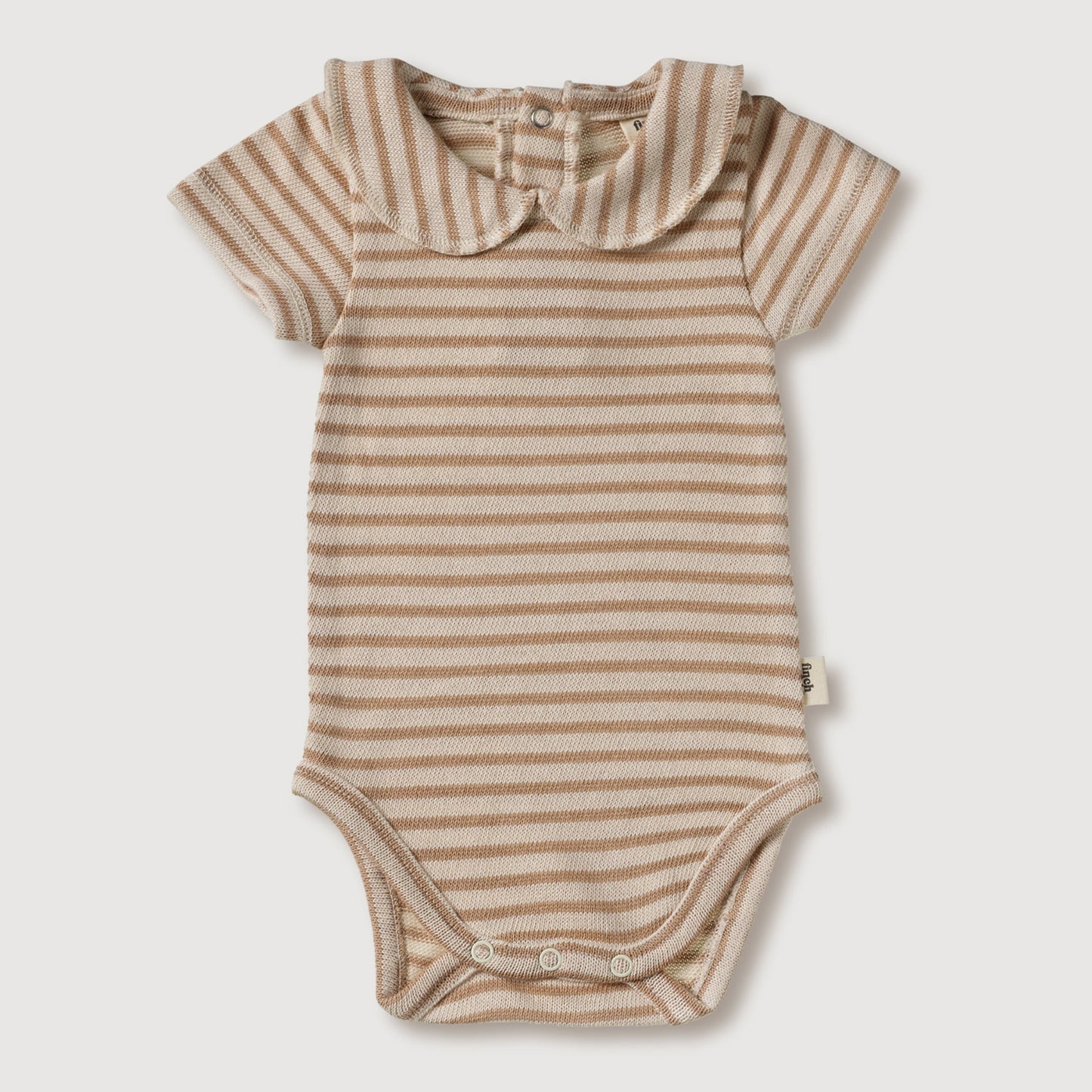 Finch & Fable Collar Onesie - Bronze Stripe