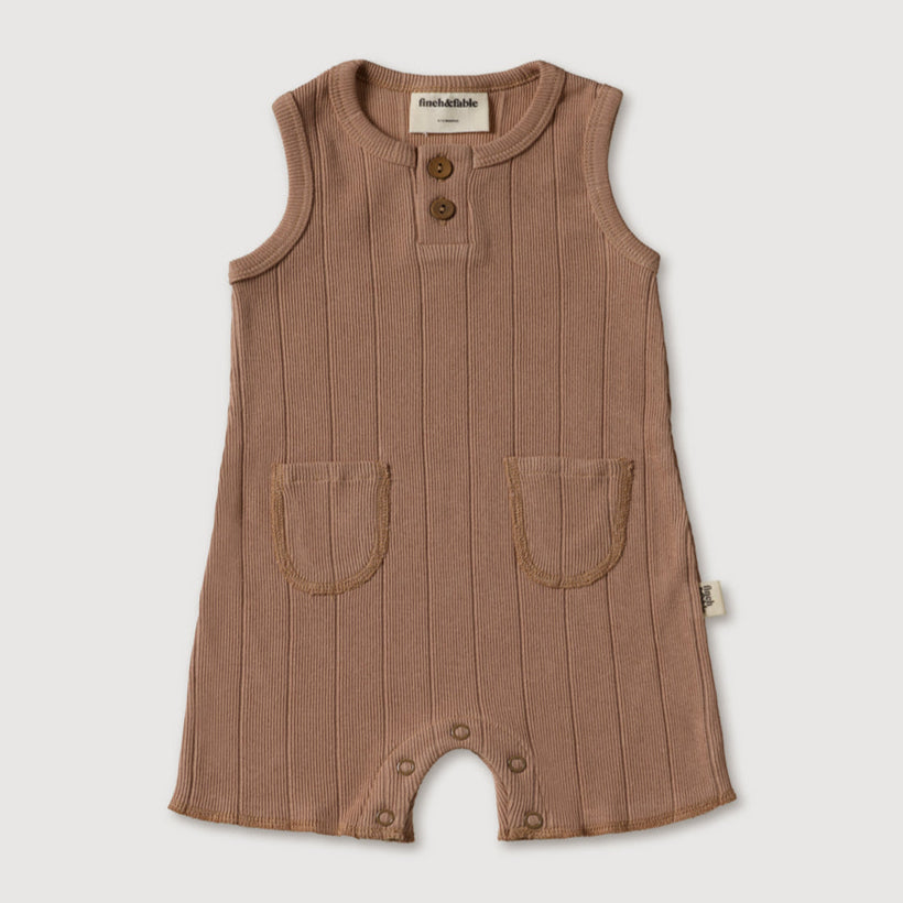 Finch & Fable Rib Baby Romper - Bronze